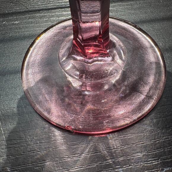 Fenton Pink Glass Open Compote Pedestal Candy Dish Ruffled Crimped Pineapple 5.5 - Picture 6 of 7